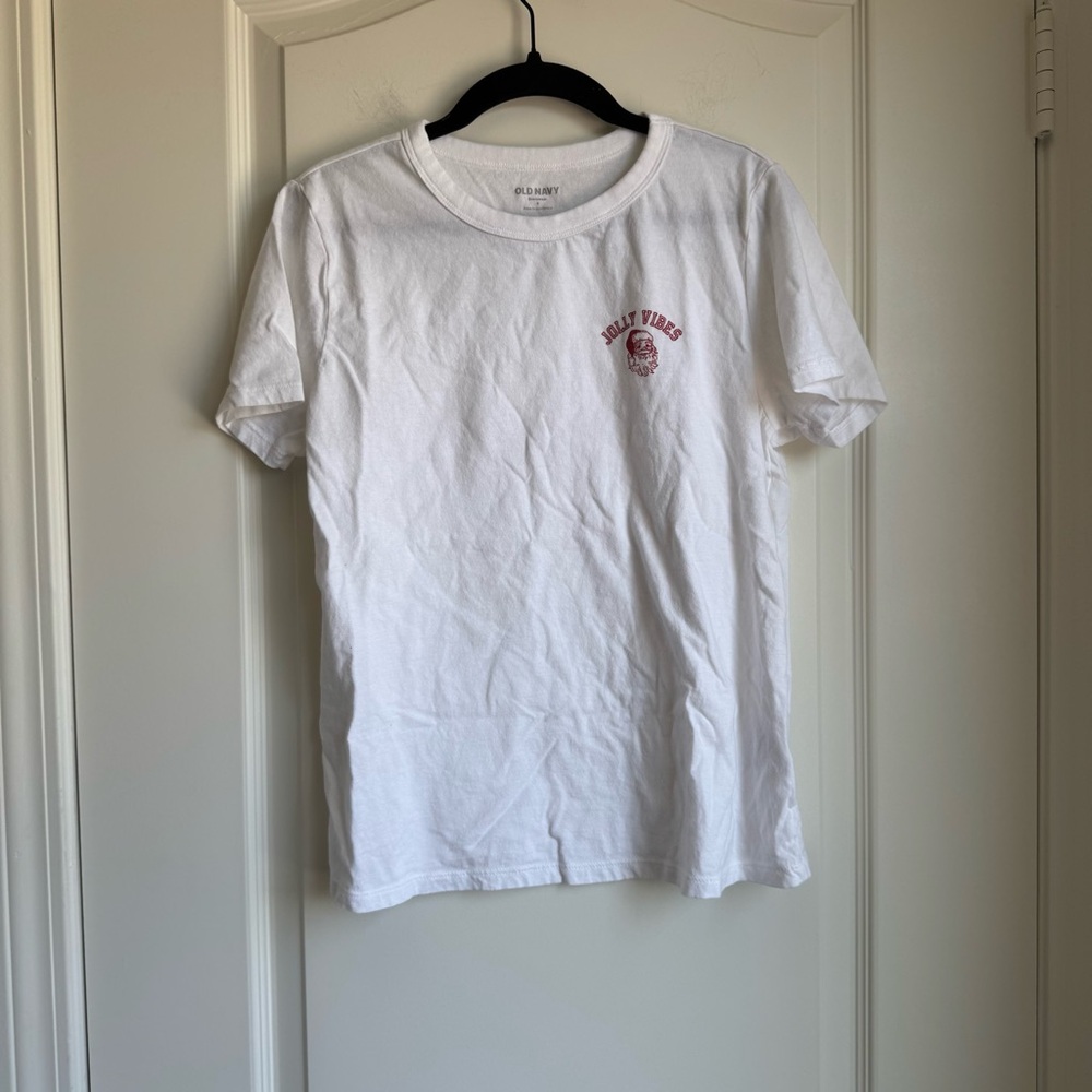 Old Navy Red and White Short Sleeve Tee